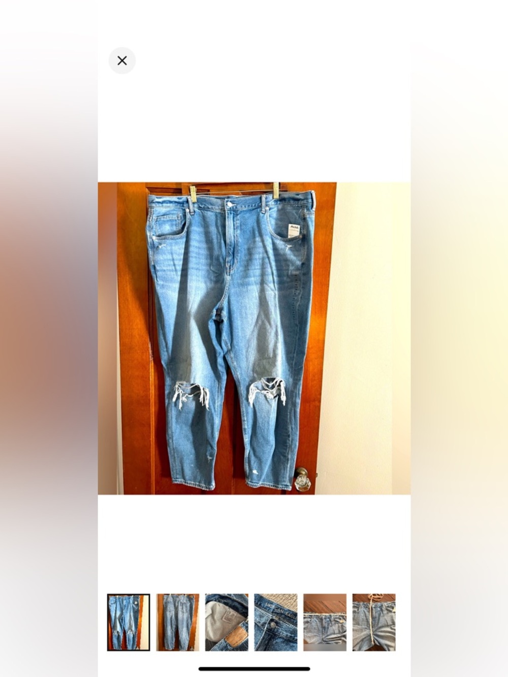 Light Blue Distressed Ripped Knee Jeans